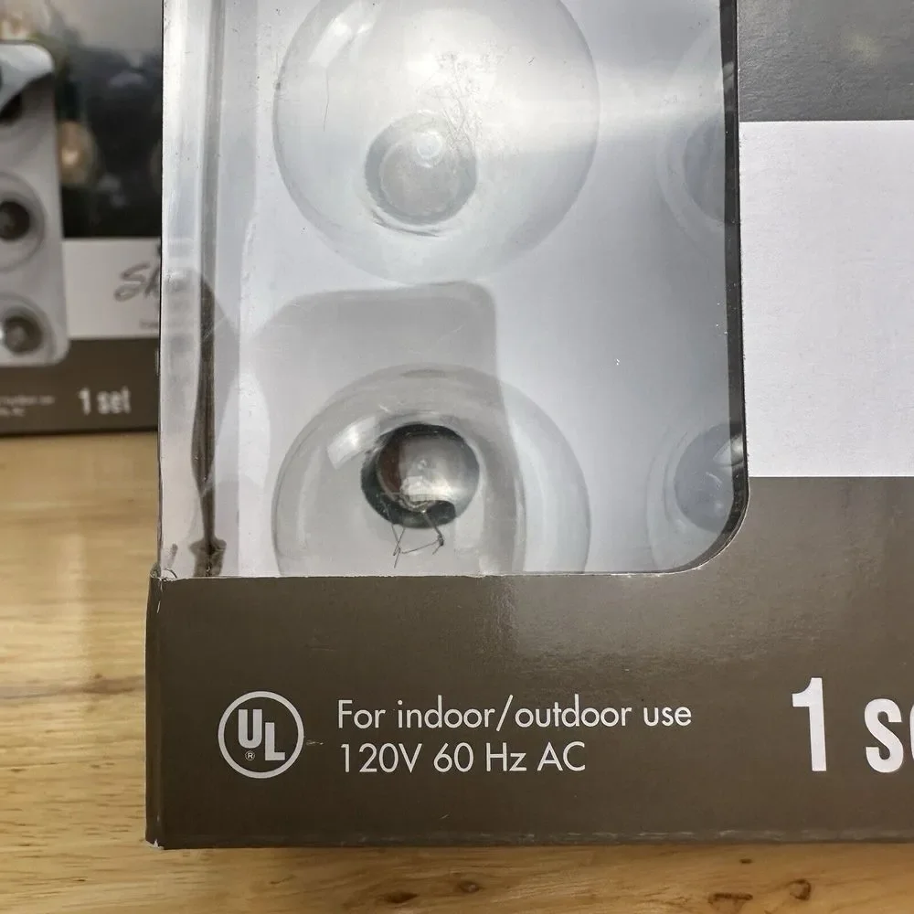 Ashland Lights 16ct G40‎ Bulb String Shimmer Round Clear New In Box Set Of 2